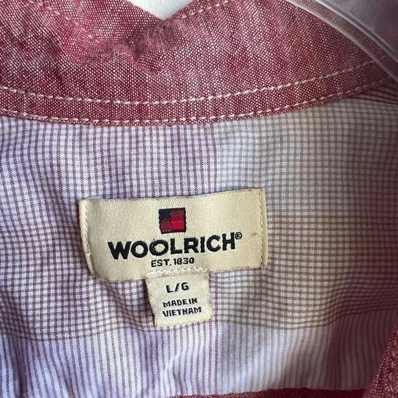Woolrich Button Down Short Sleeve Shirt Men’s Size Large 100% Cotton - Picture 3 of 6